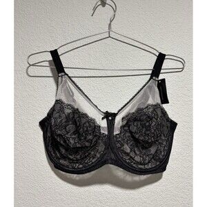 NWOT Wacoal Women's 34H Retro Chic Full Figure Underwire Bra 855186 Black